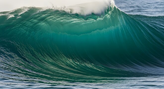 Powerful ocean wave crashing with turquoise water and white foam