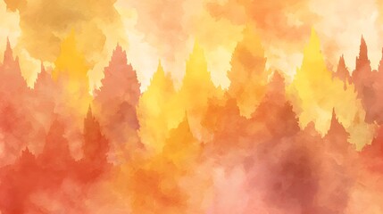 Warm autumn forest watercolor background serene creative backdrop for cards banners social media