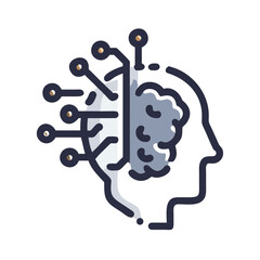 Artificial Intelligence/Machine Learning Brain Icon