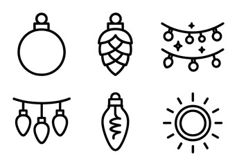 Minimalist christmas decoration icons on olive background