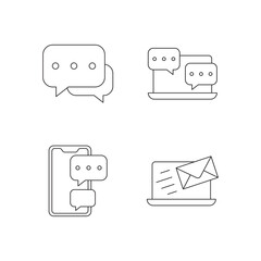 Line Style Communication, Chat & Email UI/UX Icons
