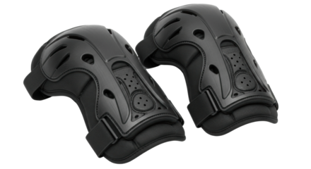 Durable black protective knee pads for sports and outdoor activities