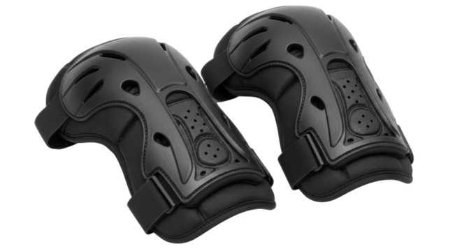 Durable black protective knee pads for sports and outdoor activities