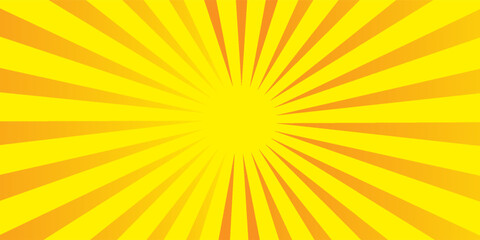 Orange Sunburst Pattern Background. Rays. Radial. Summer Banner. Vector