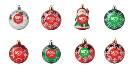 Christmas sale: festive ornaments with 50% off discount