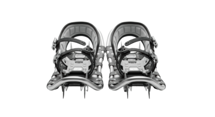 Pair of modern snowshoes with adjustable bindings for winter adventures