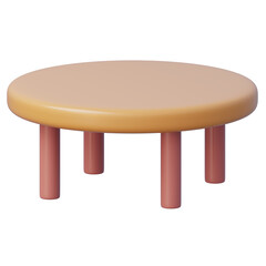 3d round table with stubby legs