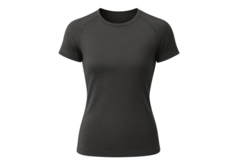 Gray t-shirt isolated on transparent background, short sleeve clothing, cutout