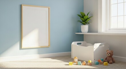 Minimalist and Bright Nursery Room with Soft Lighting and Decor for Babies