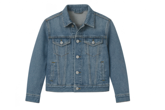 Classic denim jacket, isolated on transparent background, casual apparel