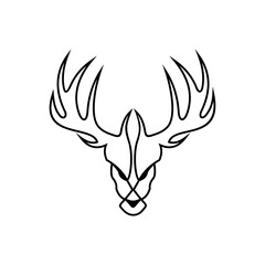 White deer head skeleton vector icon