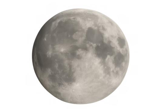 Full moon against a transparent sky, lunar orb showing detailed surface, astronomy and space concept