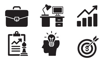 Business Success Icons Set for Business Strategy