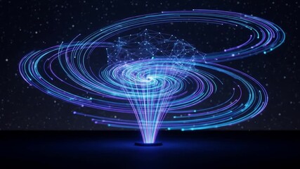 Futuristic AI Neural Network Projecting a Swirling Galaxy of Information - Powered by Adobe