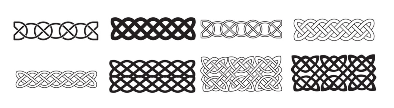 celtic knots icon vector set celtic signs illustration