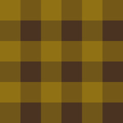 A classic seamless geometric square straight plaid repeat pattern in mustard yellow and deep brown