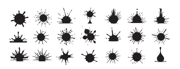 Collection of Ink Blot and Splash Vector Illustrations