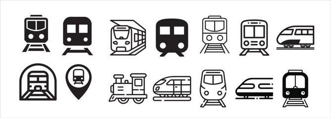  collection of train symbol illustration icons