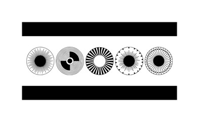 Abstract Circular Designs with Radial Patterns and Geometric Shapes