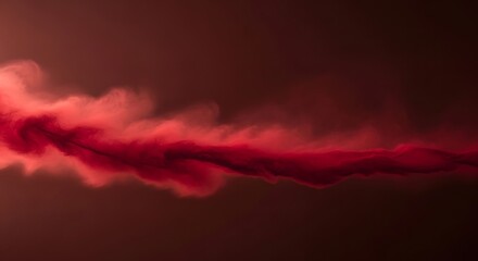 Swirling Red Smoke Stream Against Dark Background with Fluid Motion and Turbulence