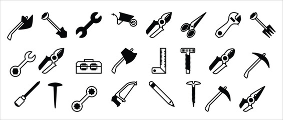 construction tool icon set filled icon style collection