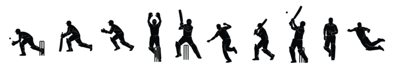 cricket silhouettes illustration