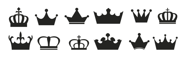 Set of crown vector illustration