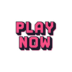 Vibrant play now text calls action for gaming