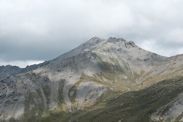 Views of the Colle dell'Agnolo mountain range in Pontechianale, in the Varaita Valley in the province of Cuneo, the Piedmontese mountains in August