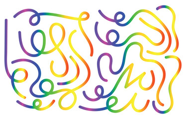 Obraz premium Colorful Abstract Curvy Line Pattern – Rainbow Gradient Swirl Background Design