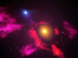 An unsurpassed picture of a star nebula and star dust of various shapes and colors. © Hennadii
