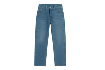 Blue jeans isolated on a transparent background, cut-out denim apparel, casual