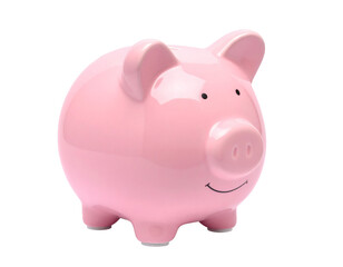 Save money with a cute pink piggy bank, start building your financial future and teach children about savings