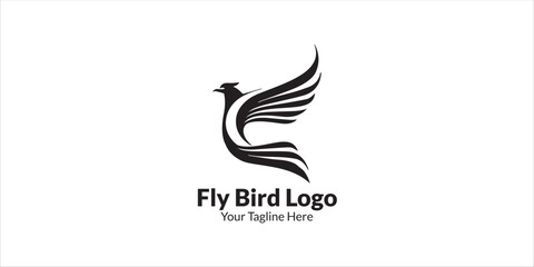 Vector Fly Bird Logo Design fully editable high quality