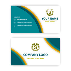 Fototapeta premium Modern Corporate Business Card Template with Abstract Curved Shapes