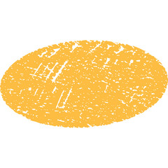 Yellow Oval Shape With Grunge Texture Abstract Graphic Element Representing Organic Form and Artistic Impression With Simple Clean Isolated Design