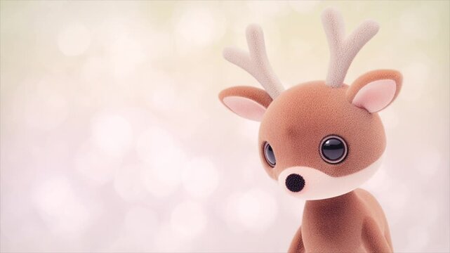 cute deer on a pink background