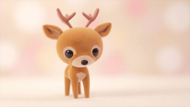 cute deer on a pink background