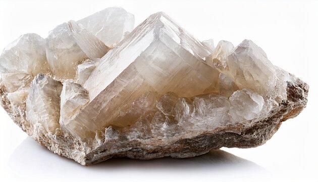 uncut euclase crystal mineral isolated on white
