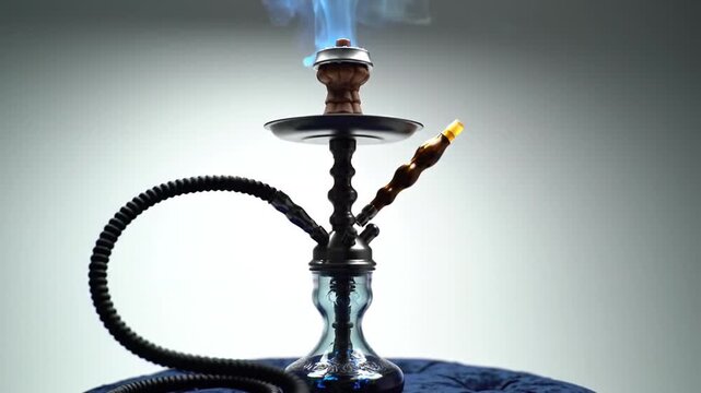 Aesthetic Shisha with Glowing Embers and Smoke: Captivating Visuals of a Hookah Experience