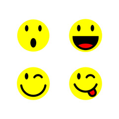 Smiley icons set. Emoticon collection. Vector illustration.