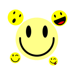 happy smiley face emoticon icon vector