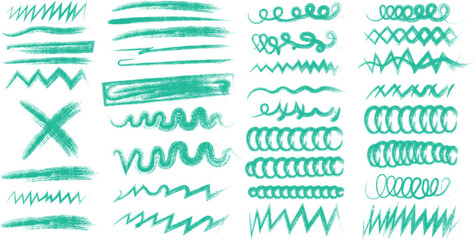 Obraz premium Colorful sketched style brush strokes abstract line art design