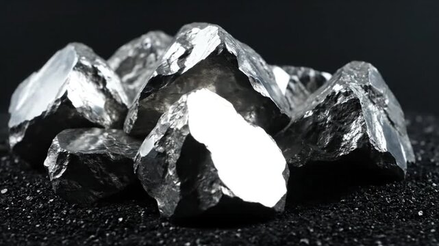 rare earth magnets shiny raw on dark background