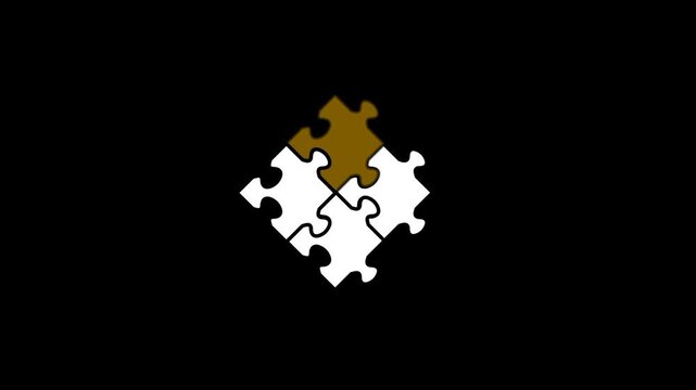 A white jigsaw puzzle with one piece missing, represented by a glowing light bulb, symbolizing problemsolving, finding the missing link, or completing a complex task with an innovative solution.