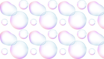 Seamless Pattern of Translucent Bubbles in Pastel Colors