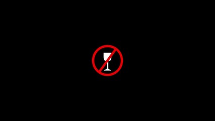 No Alcohol Symbol on Black Background prohibition forbidden