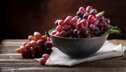 Still Life Of Grapes In A Bowl