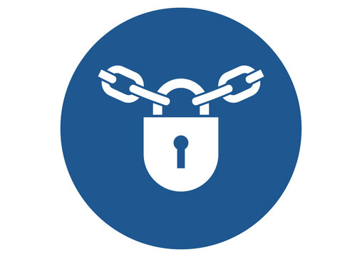 International sign keep locked, vector icon illustration