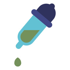 glass pipette liquid drop flat icon